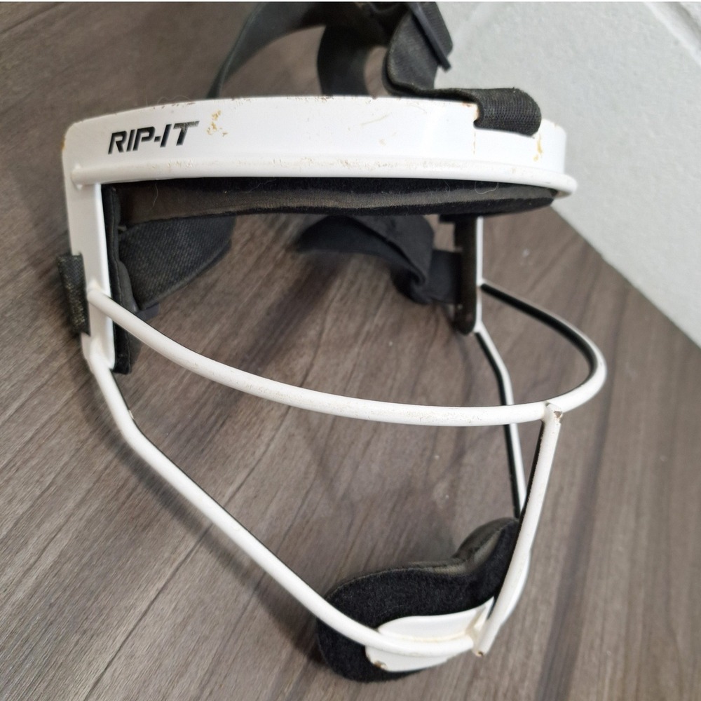 RIP-IT Defense Pro Adult Softball Mask White Fielder Face Guard Adjustable Strap